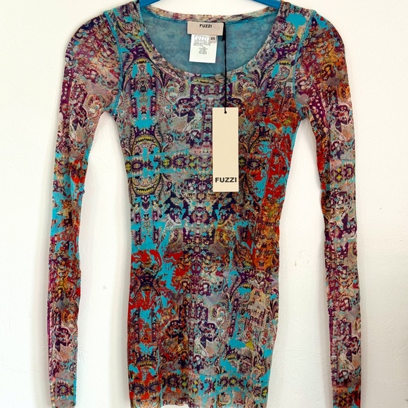 FUZZI by Jean Paul Gaultier | Mesh Long Sleeve Top | NWT - Picture 1 of 6